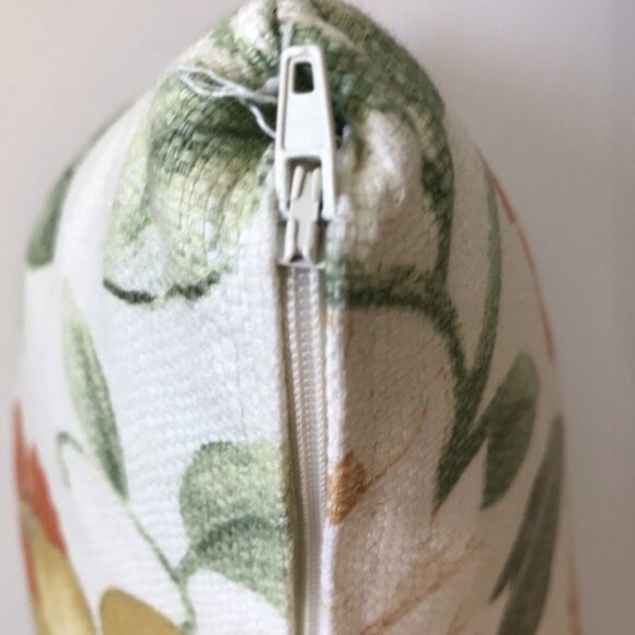 Newport orange flowers cotton feather throw sofa pillow zip 18" square USA - Picture 4 of 7